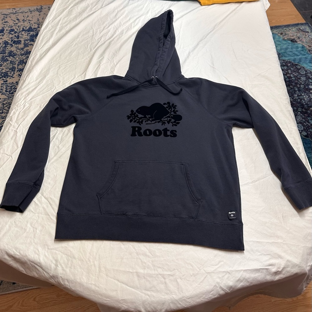 Roots Charcoal/black Hoodie with Black Logo